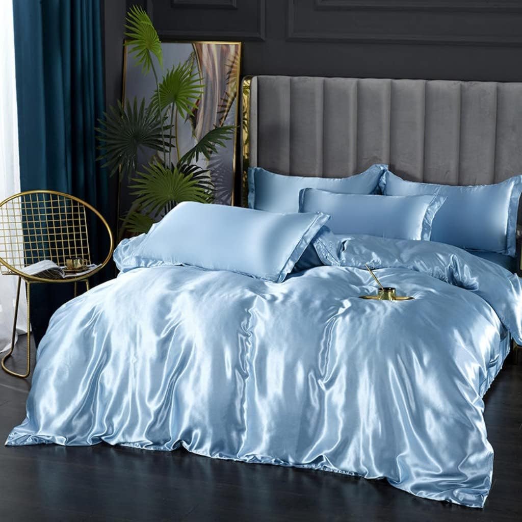 Mulberry Silk Satin Comforter with 2 Pillow Covers
