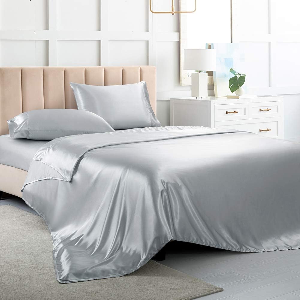 Mulberry Silk Satin Comforter with 2 Pillow Covers